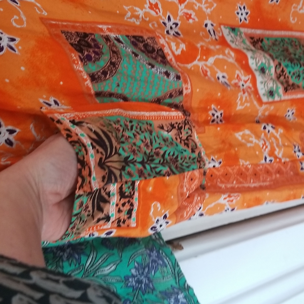 BATIK Kaftan Muumuu one size Plus Kencana Ungu KU - Picture 5 of 6